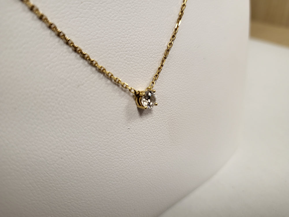 Collier Princesse en Or Jaune 18K avec Diamant 0.25 Carat