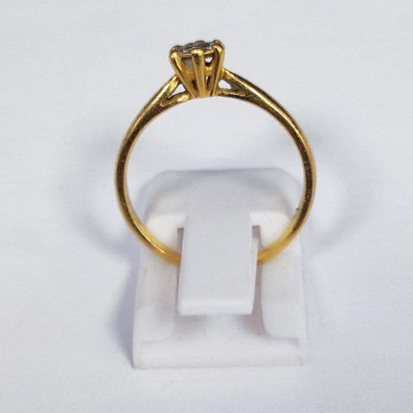 Bague solitaire en Or jaune 18K - Taille 50