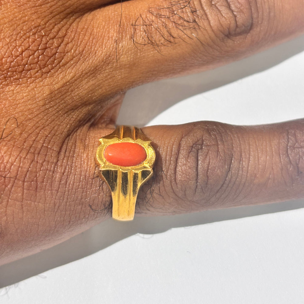 Bague Chevalière en Or Jaune 22K Taille-55