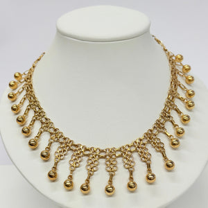 Collier Ras du Cou Maille Fantaisie en Or Jaune 18k