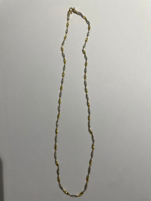 Collier Ras du Cou en Or Jaune et Blanc 18K 4.33 Grs