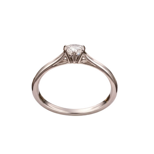 Bague Solitaire en Or Blanc 18K - Taille 49 -  1.31 G