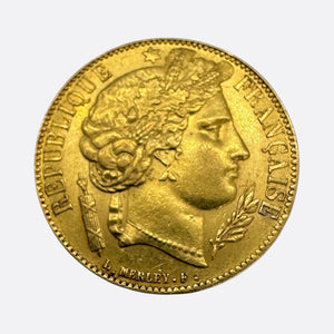 Pièce en Or jaune 20K - Francs Cérès 1851- 6.43g
