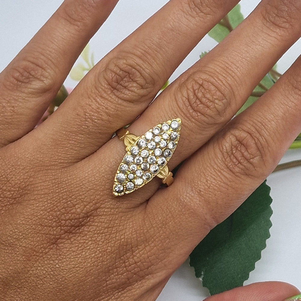 Bague Marquise en Or Jaune 18K - 4.32g