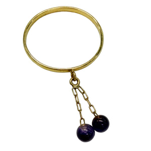 Bague en Or 18k avec 2 Améthystes