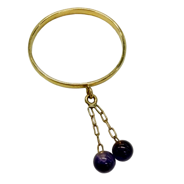 Bague en Or 18k avec 2 Améthystes