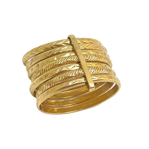 Bague Semainier en Or Jaune 18k - 4.34 G - Taille : 57