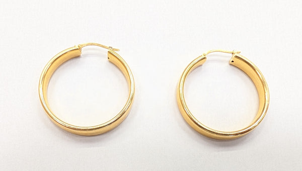 Boucles d'oreilles créoles en or jaune 18K 5.85 Grs