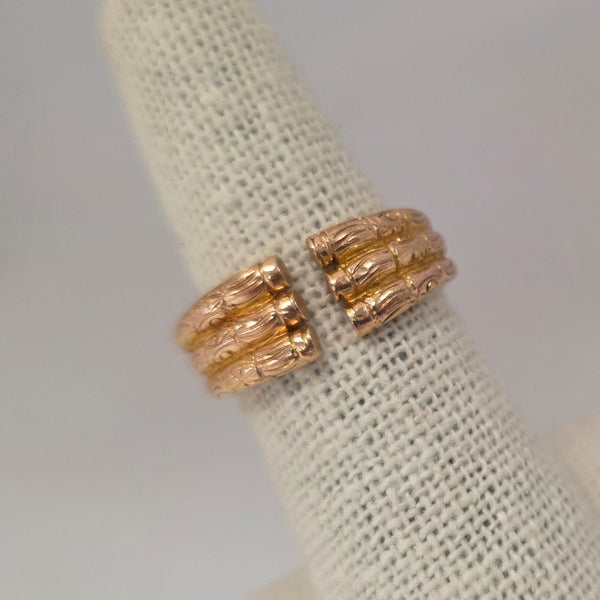 Bague triple jonc en or jaune rosé 18K Taille-53