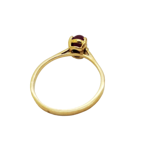 Bague Solitaire en Or Jaune 18 K - 1.97 Grs - T 56
