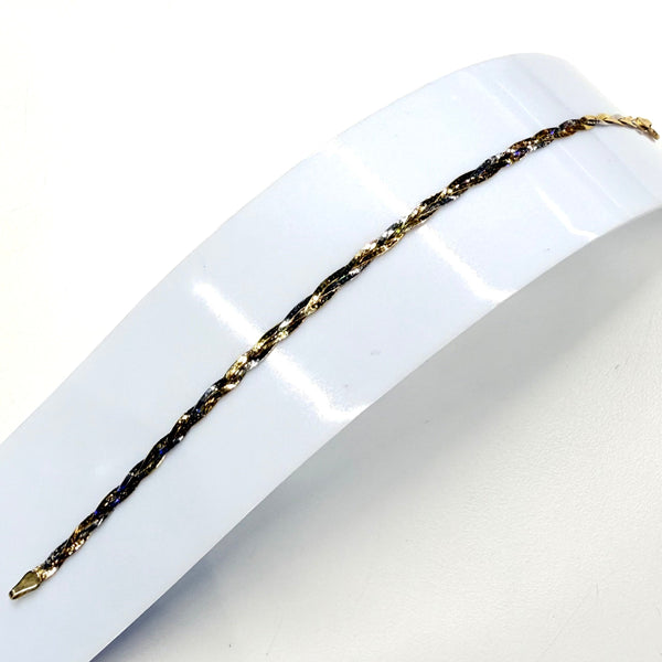Bracelet tressé en Or triple  18K - 2.17g