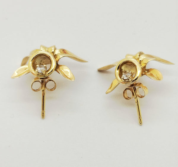 Boucles d'Oreilles Fleurs de Vanille 18 K - 3.82 Grs