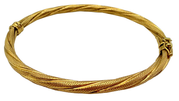 Bracelet Jonc Or Jaune 18 Carats 7.38 Grs Poids-7.38 Grs