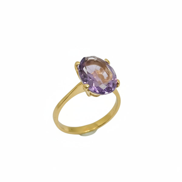 Bague OR Jaune 18K avec Améthyste - 3.16 Grs T 53