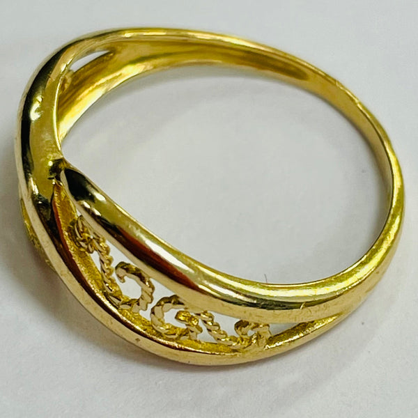 Bague Filigrane Or Jaune 18k - Taille 49 - 1.74gr