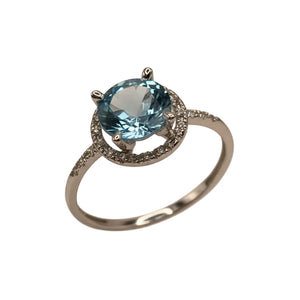 Bague Mauboussin topaze en Or Gris 18 K - Taille 59 - 2.27 G