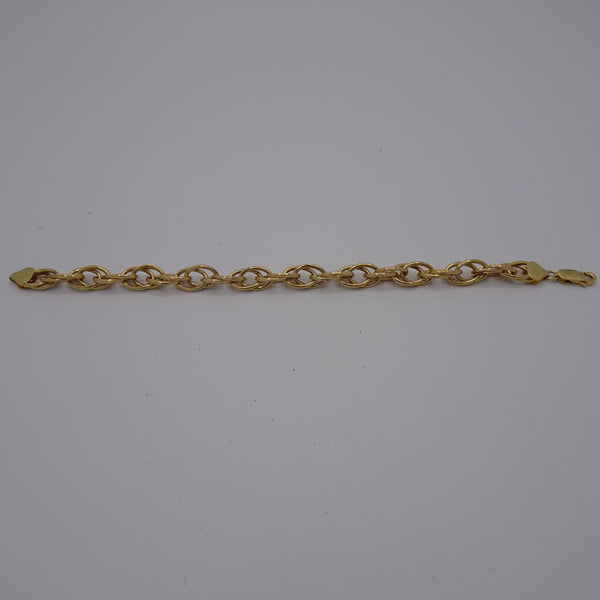 Bracelet or jaune 750/1000 – Double maille forçat – 20 cm