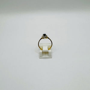 Bague Marguerite en or jaune 18 K avec diamants - 2.05 Grs