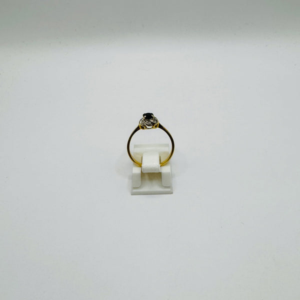 Bague Marguerite en or jaune 18 K avec diamants - 2.05 Grs
