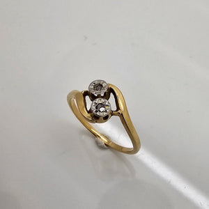 Bague Solitaire Or Jaune 18K - 2.57 G - Taille 57 Diamant