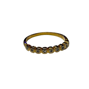 Bague Demi Tour Or Jaune Diamants 750 18K