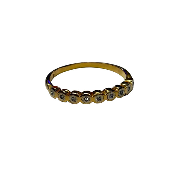 Bague Demi Tour Or Jaune Diamants 750 18K