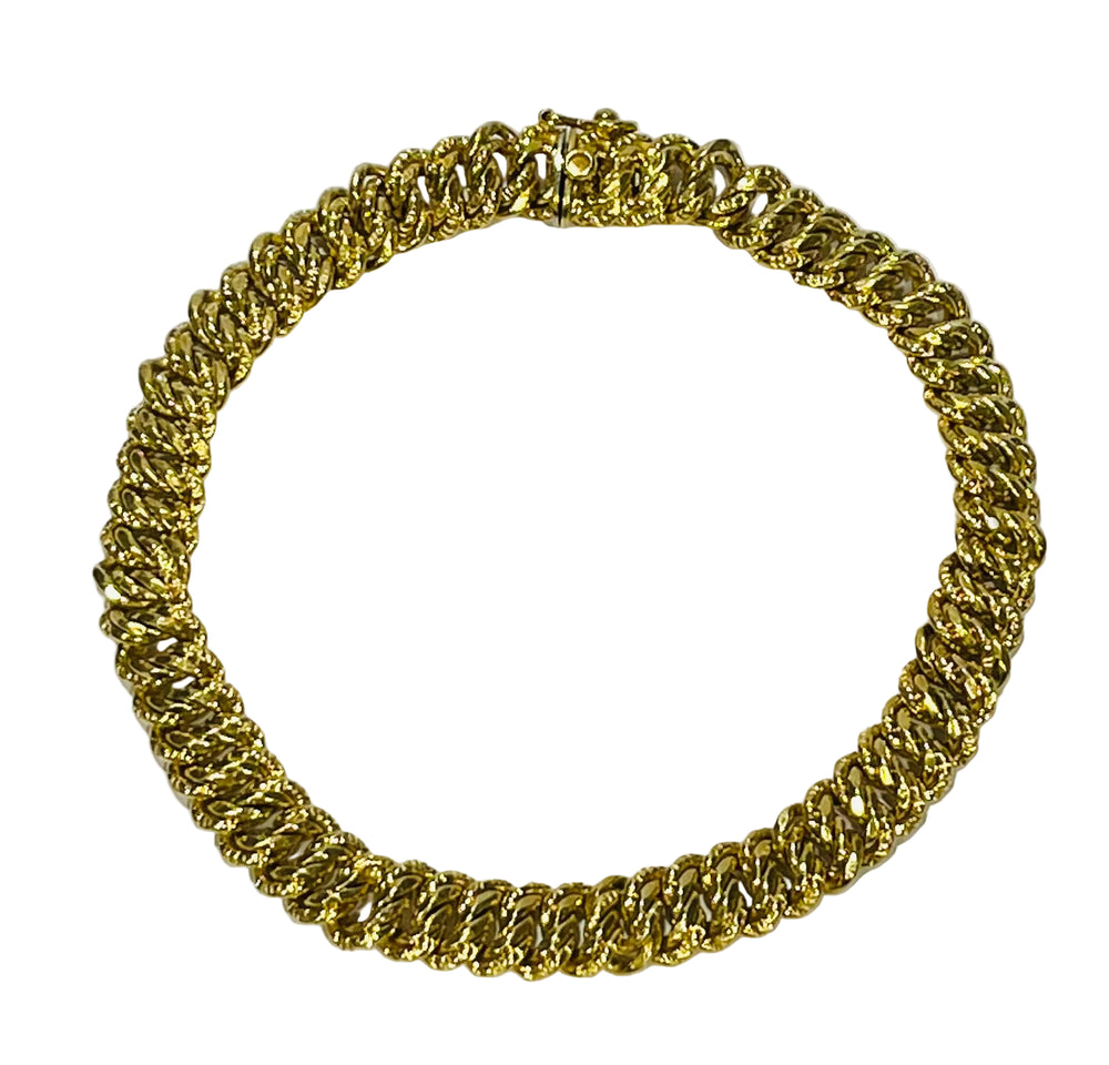 Bracelet Maille Américaine en Or 18K - 21.5cm - 12.30gr