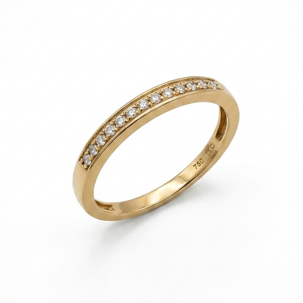 Bague Demi-Tour Or Jaune 18K - 2 G - T 53