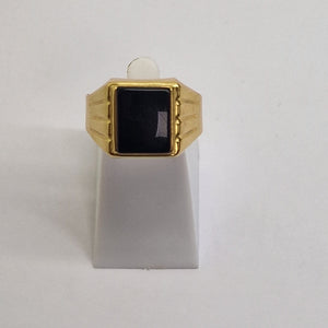 Chevalière en Or 18K avec Onyx - Taille 65