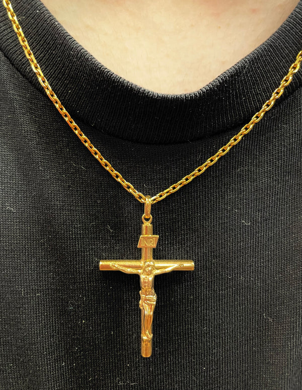 Pendentif Croix Or Jaune 18 Carats Poids-1.30 Grs