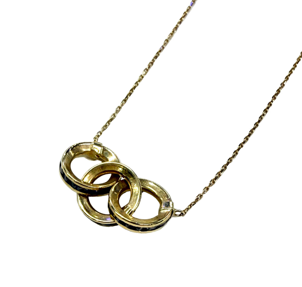 Collier Ras du Cou Or Jaune 18k avec Zirconium Poids-2.24 Grs