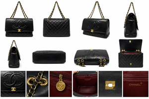 Sac porté épaule Chanel Cuir Noir Maxi Classic Flap Jumbo