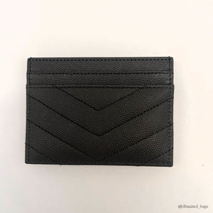 Porte-carte Saint Laurent Cassandre en cuir grain de poudre