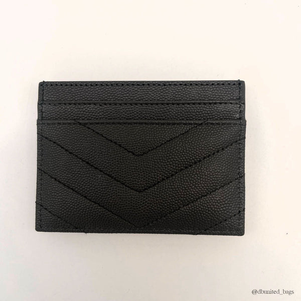 Porte-carte Saint Laurent Cassandre en cuir grain de poudre