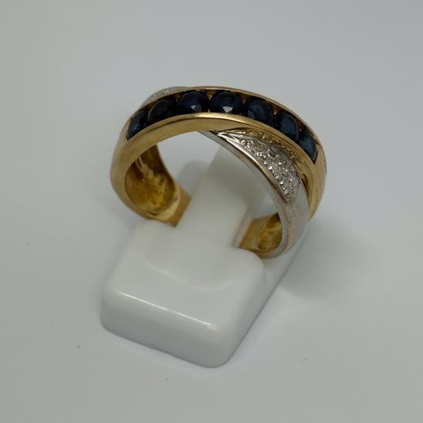 Bague OR Jaune et Gris 18K - Taille 54 -  5.67 G