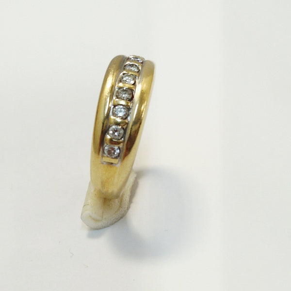 Bague Demi Tour Or Jaune 18K avec Diamants 3.03 Grs - Taille  52