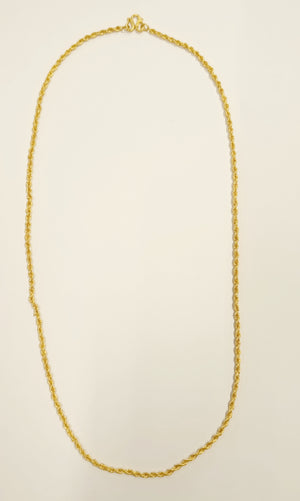 Collier Matinée Or 24 carats, maille Corde