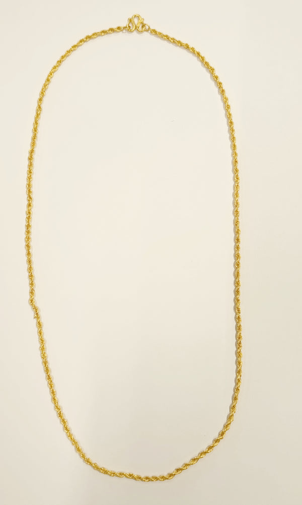 Collier Matinée Or 24 carats, maille Corde