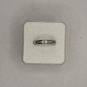 Bague Demi Tour en Or Blanc 750 avec Diamants