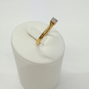 Solitaire Diamant Or Jaune et blanc 18k Taille 56