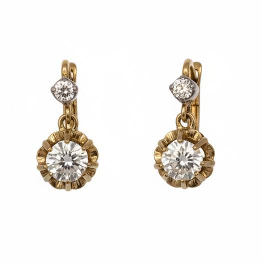 Boucles d'oreilles Or blanc 18K zirconium - 2.94gr