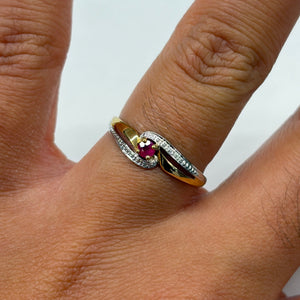 Bague en 2 Or 750/1000 avec tourmaline