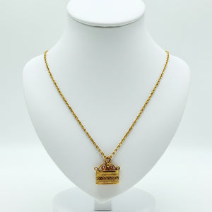 Collier Princesse en Or Jaune 18 Carats avec Pendentif