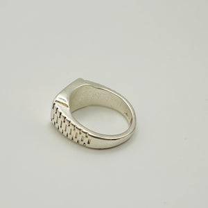 Chevalière en or blanc 18K Taille-58