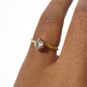 Bague Solitaire avec Oxyde de Zirconium en Or Jaune 18K