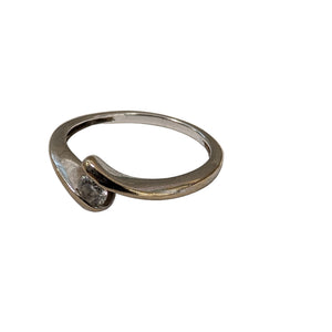 Bague Solitaire en Or Blanc 18K - Taille 53