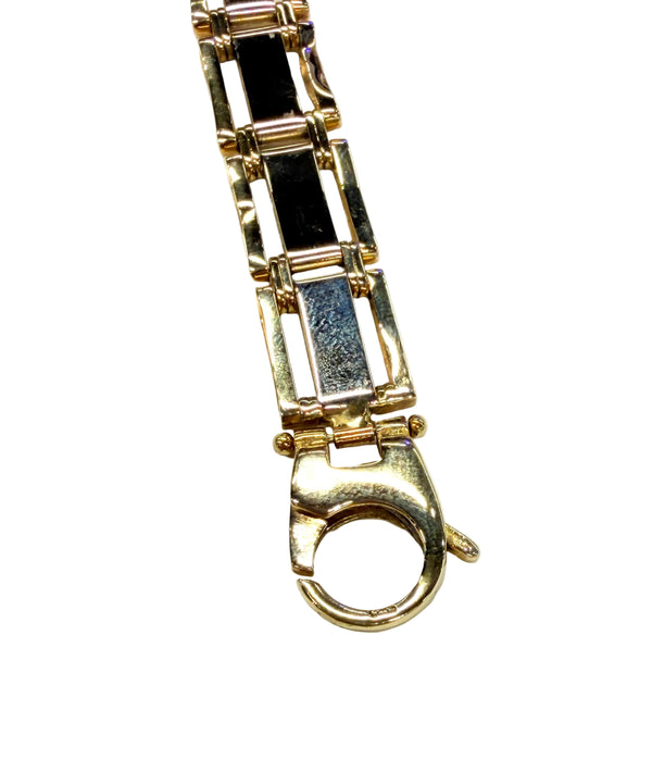 Bracelet maillon miroir or jaune et blanc 18k - 20.17 G