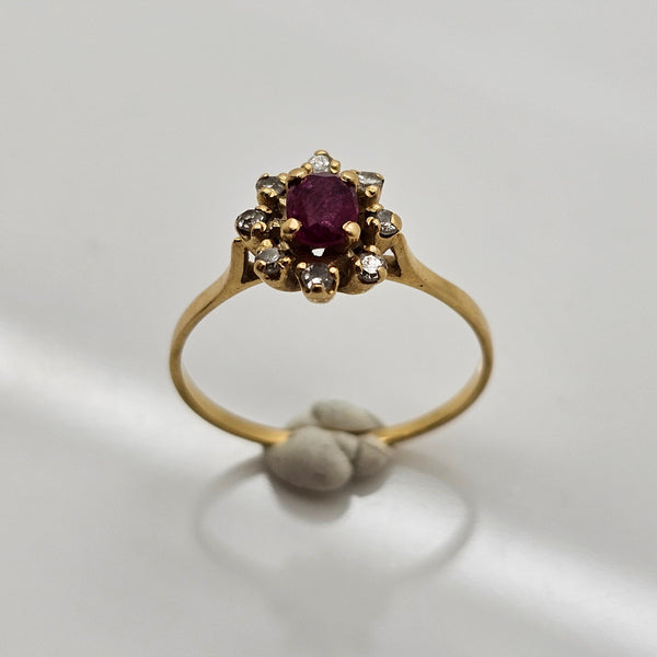Bague Marguerite Or Jaune 18 K - Taille 55 - 2.05 G