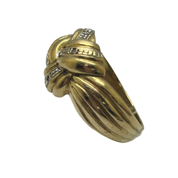 Bague en Or Jaune & Blanc avec Diamants 18K