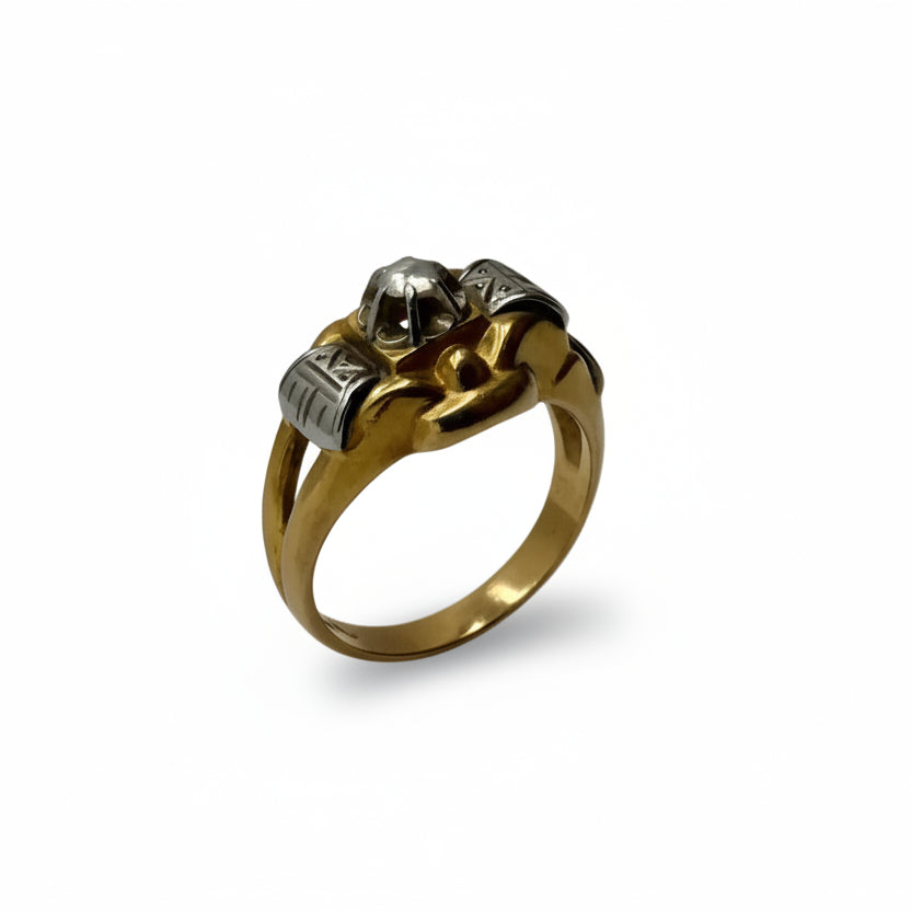 Bague en or jaune 18K - Taille 50 - 1.99 Grs